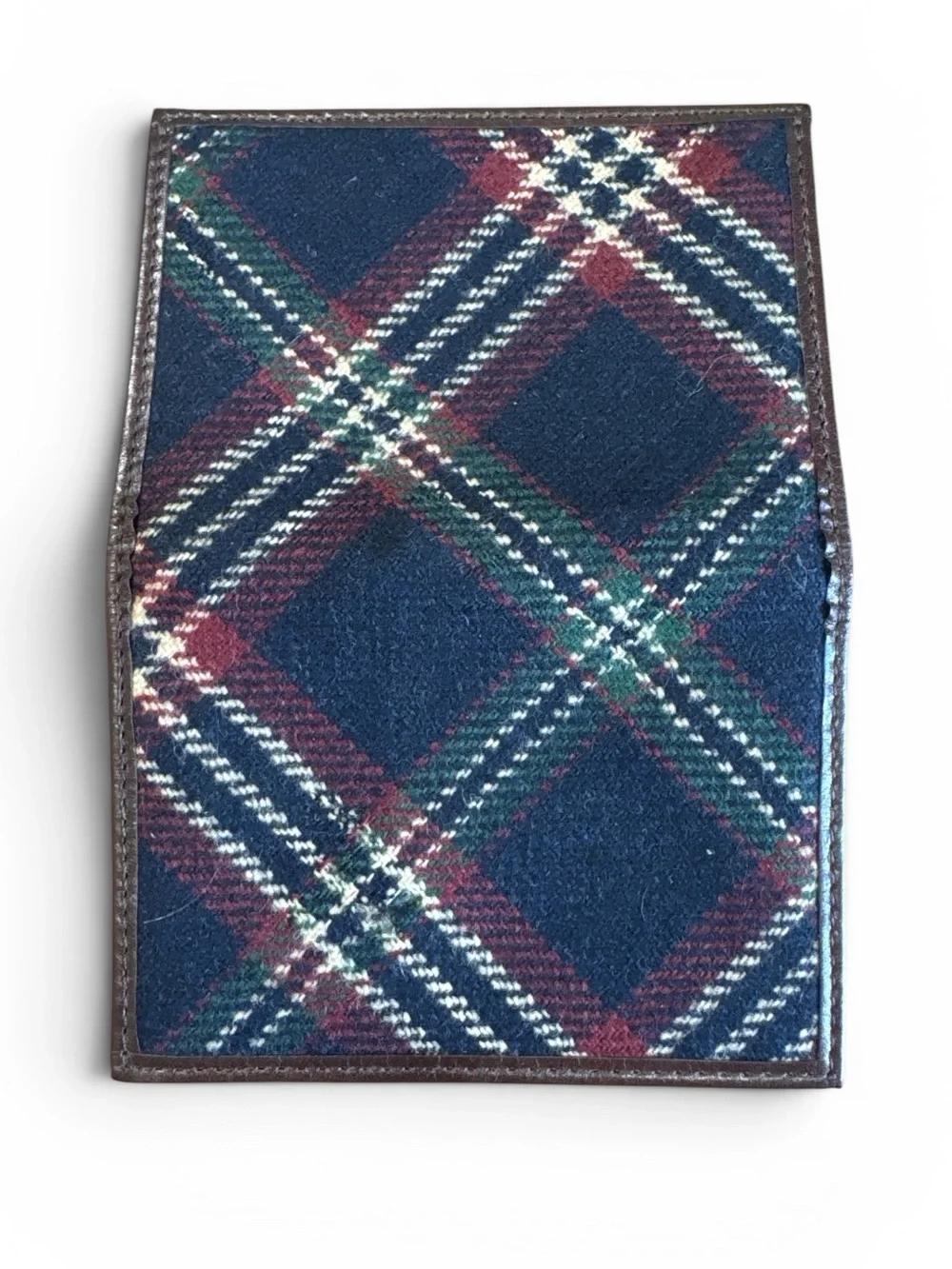 Brooks Brothers Plaid Card Holder - Navy, Green & Burgundy